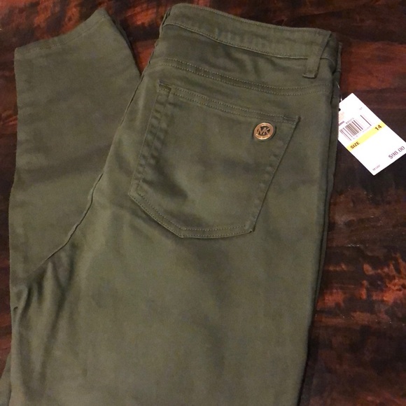 MICHAEL Michael Kors Denim - Michael kors Izzy skinny mid rise green jeans